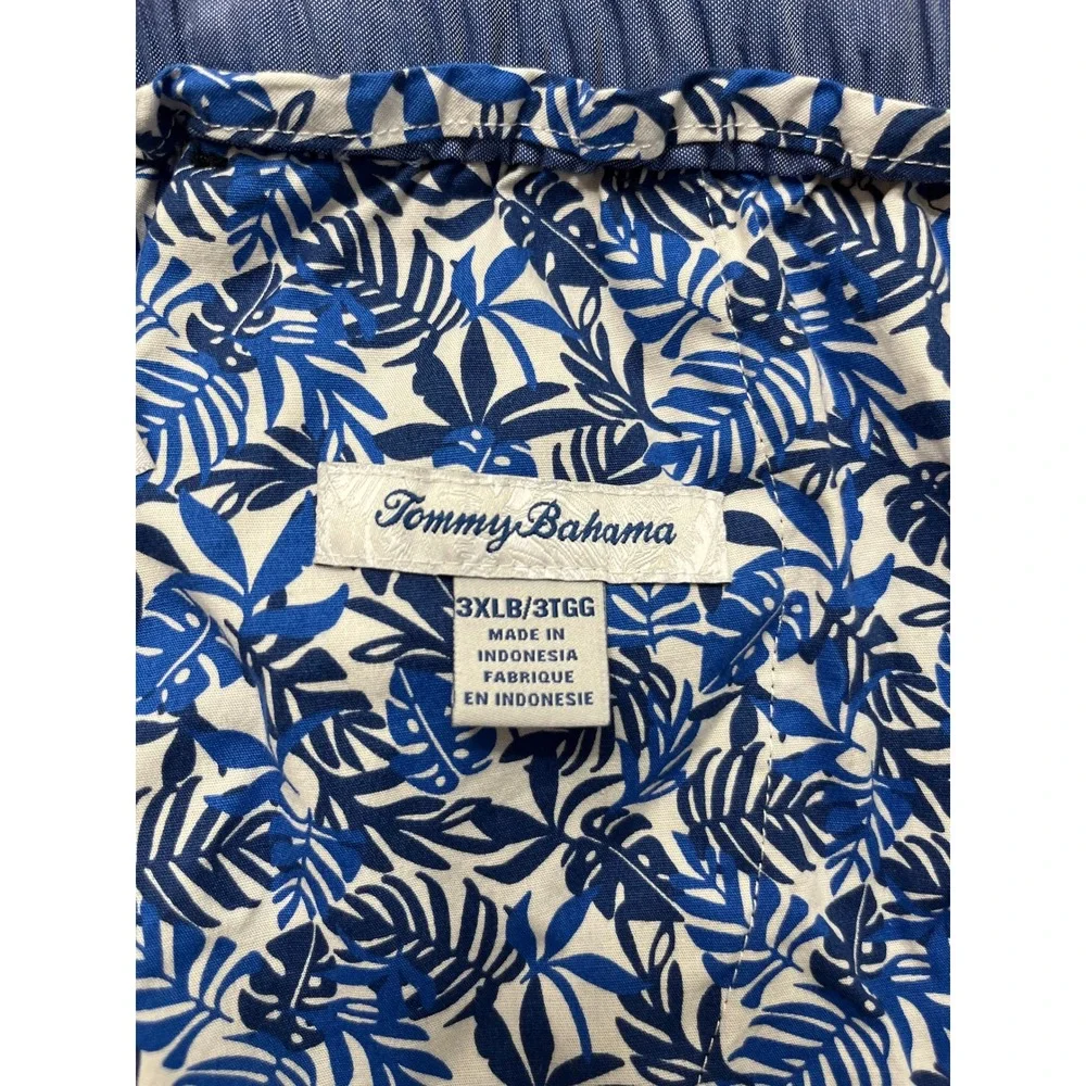 Tommy Bahama Boracay Pants Mens 3XL Big Blue Linen Blend Elastic Waist Trouser